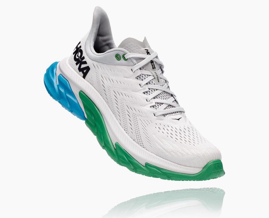 Hoka One One Mens Running Shoes - Clifton Edge - White - GMSQ74108